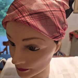 Pink Plaid Headscarf